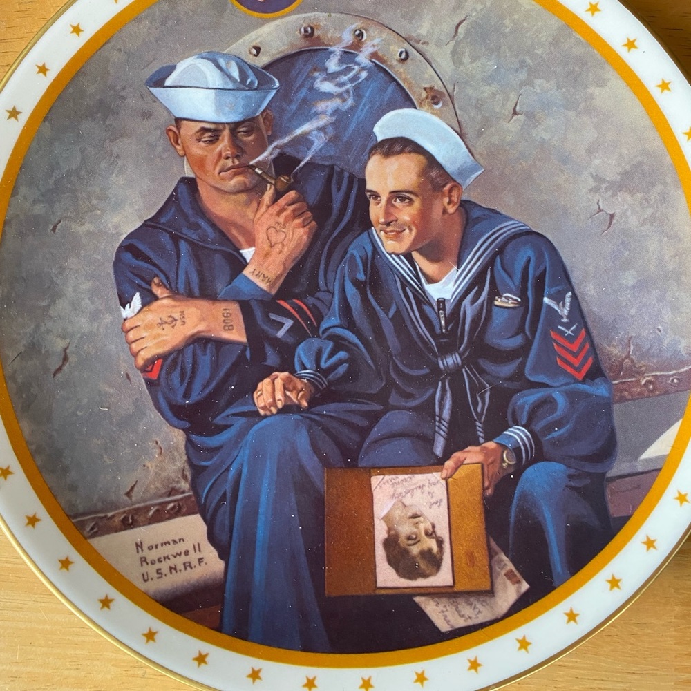 Norman Rockwell set of 2 plates
